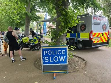 The Police showing their motorbike